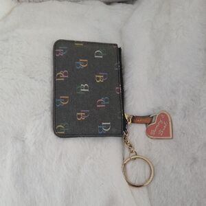 Dooney & Bourke Gray Multicolor Logo Keychain Wallet